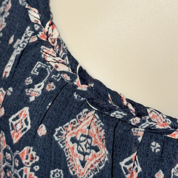 Hollister Mini Slip Dress w Boho Print Navy Blue Women’s S Small - Picture 4 of 14